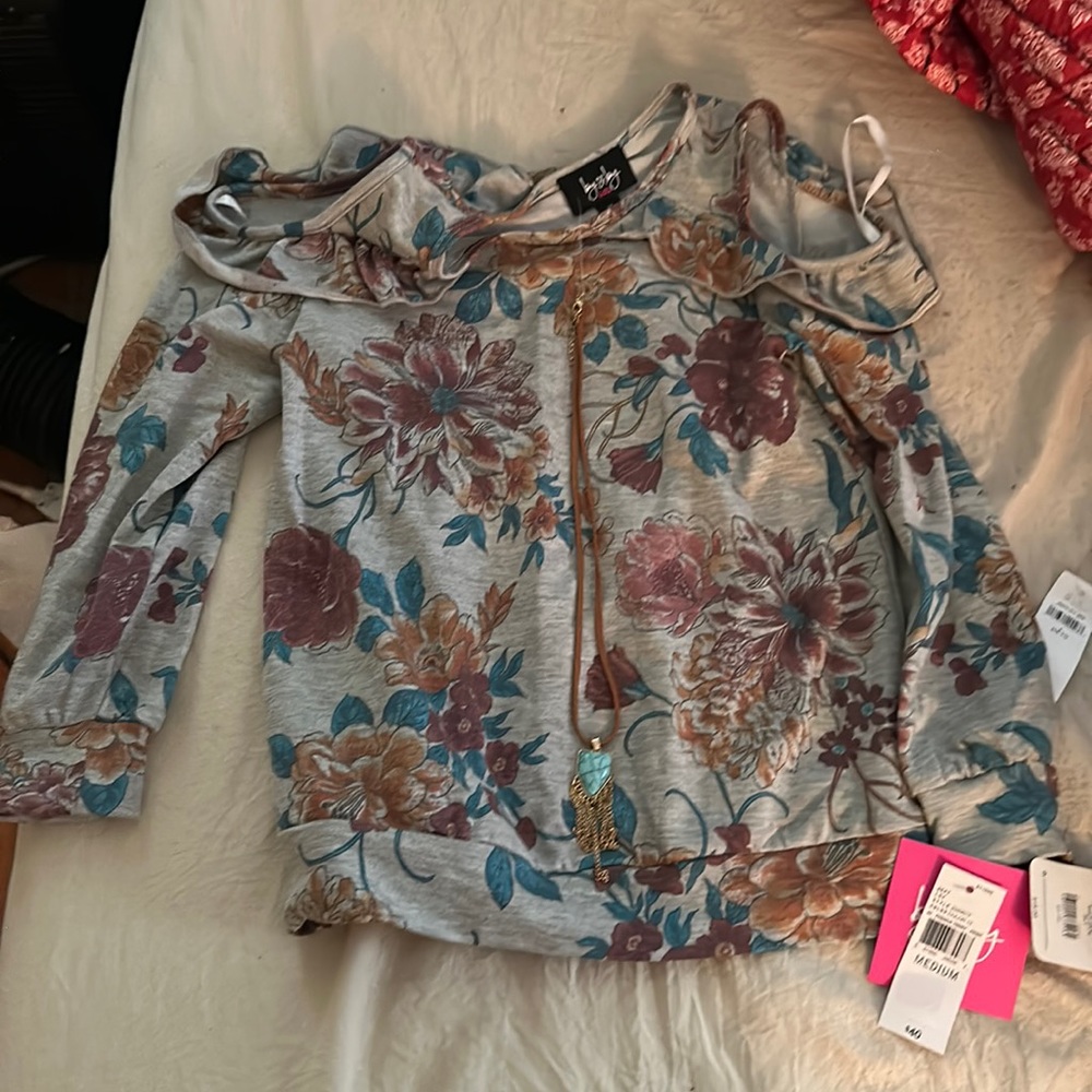 By By Girl shirt with necklace, new, girls size medium